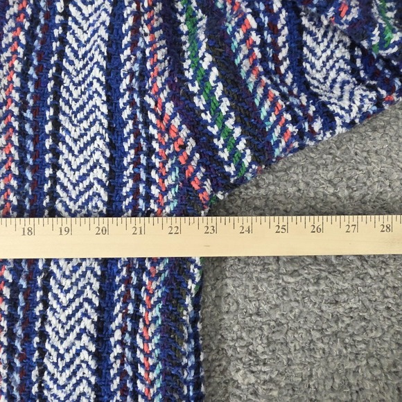 Baja Joe Hoodie Mens Small Blue Multicolor Striped Baja Pullover Kangaroo Pocket - Picture 8 of 9